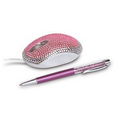 Jeweled Mouse W/ Jeweled Pen Combo